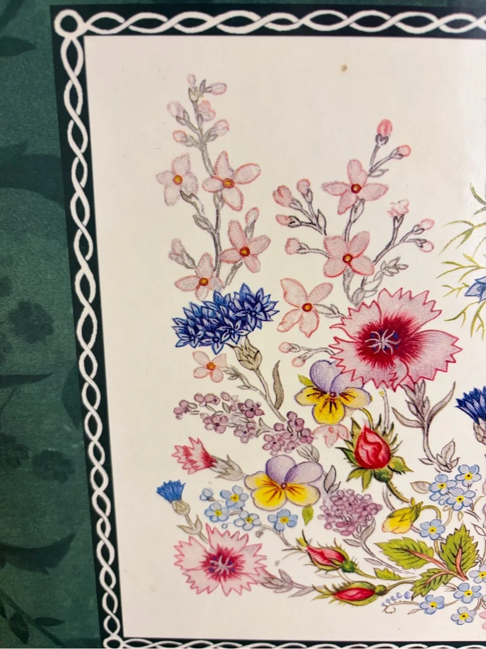 Vintage Aynsley Wild Tudor Floral Serving Tray Framed Placemat Cottagecore Decor